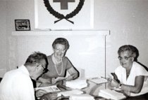 Helen Ritter et al at Red Cross Winchester Office